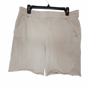 Democracy Ab Solution Womens Tan Khaki Shorts Size 14 Clasp Closure Casual